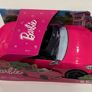 NIB Barbie Glam Pink Sports Car Seats 2 Adjustable Side Mirrors Ages 3+
